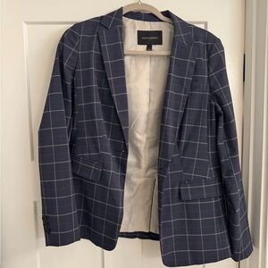 Banana Republic Dark Blue Plaid Blazer